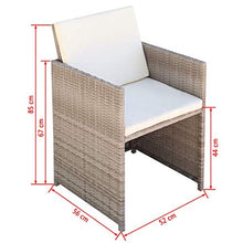 FAMIROSA Sedie da Giardino 2 pz con Cuscini in Polyrattan Beige