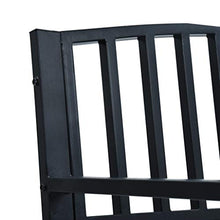 OUSEE Panchina da Giardino 125 cm Nera in Acciaio