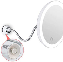 Trucco specchio con luci 5X specchio ingranditore trucco, la luce del LED bellezza, lungo collo d'oca Staffa, a parete specchio da barba, regolazione dell'angolo 360 gradi, USB o batteria, schermo di