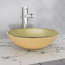 lavabo da bagno in vetro temperato dorato 42 x 14 cm