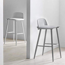 yunyu Sedia da Ufficio,Sgabello da Bar Alto Grigio e Bianco (Due Set) Altezza 75 cm (30 Pollici) Struttura in Ferro Gambe Spesse, Vernice Grigia (Bianca), per ristoranti, Bar, caffè, Reception