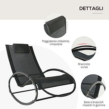 Outsunny Sedia a Dondolo da Giardino Telaio in Acciaio Rivestimento in Textilene 105x62x88cm Nero