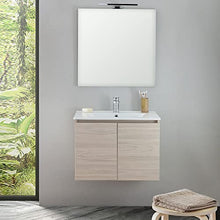bonussi Mobile Bagno Sospeso 60 cm Lavabo e Specchio Connor Olmo Chiaro