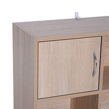 homcom Libreria Scaffale Mobiletto in Legno con 3 Ripiani 4 Scompartimenti e 2 ante, 61.5x29.5x80cm