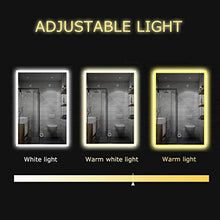 Specchio da bagno a LED, 60 x 80 cm, con illuminazione, luce bianca fredda, specchio da parete con interruttore touch