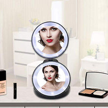 Specchio per trucco pieghevole da viaggio illuminato a LED Specchio per trucco portatile da viaggio illuminato con luce Specchio cosmetico a LED Specchio ingranditore 5X Specchio da viaggio regolabile