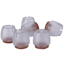 LilyJudy - Coprigambe in silicone per sedie e gambe rotonde da 25 a 29 mm (trasparente+marrone)