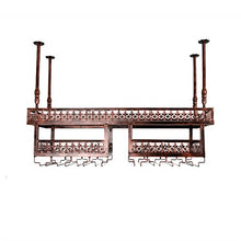 Scaffale per bicchieri in vetro per vino Scaffale per bicchieri per vino in rovere Scaffale per bicchieri in ferro battuto (Color : Bronze)