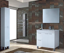 Esidra Mobile Colonna Contenitore Bagno a 2 Ante, Bianco, 30 x 182 x 25 cm
