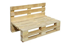 Divano in pallet, levigato e piallato, da 120 cm x 60 cm, per interni/esterni, naturale, con poltrone in pallet