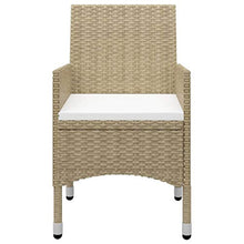 FAMIROSA Set Bistrot da Giardino 3 pz Polyrattan e Vetro Temperato Beige