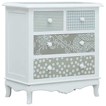 FAMIROSA Credenza con 4 Cassetti Bianca e Grigia 65,5x35x68 cm in MDF