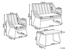 AVANTI TRENDSTORE - Staffoli - Set di mobili Lounge da Giardino di 4 Pezzi, Composto da 2 poltrone Singole, 1 Divano a Due posti e 1 tavolino. - Arredi Casa