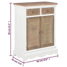 vidaXL Credenza Elegante Carattere Rustico Solida Raffinata Pulizia Facile Classica Buffet Madia Mobiletto Armadio Bianco Legno Massello