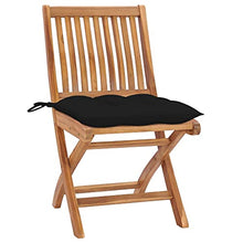 vidaXL Sedie da Giardino 2 pz con Cuscini Neri in Massello di Teak