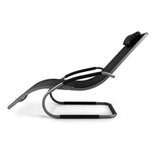 blumfeldt Sunwave Sedia Sdraio da Giardino Relax in Alluminio Nera