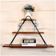Semplicità Elegante Scaffale a Muro Scaffalature Sospese Scaffali Triangolo Retrò Semplice Libreria Scaffale Show Iron Art Legno Massiccio, 3 Strati, HJJ, a, 80x22x50cm