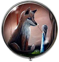 Red Fox - Scatola porta pillole con ciondolo a forma di volpe, in vetro