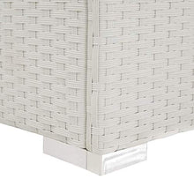 Festnight- Lettino da Esterno, Lettino Prendisole in Rattan 195x60x68 cm Bianco e Nero
