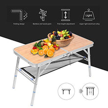 SALUTUYA Tavolo Pieghevole in Lega di Alluminio Tavolo Pieghevole Portatile Resistente Regolabile in Altezza, per Barbecue