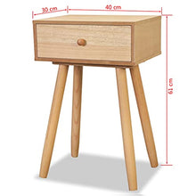 vidaXL Comodino 2 pezzi, in legno di pino massiccio, 40 x 30 x 61 cm, colore: marrone