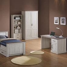 Armadio a 2 ante, colore: rovere chiaro e marrone Emora.