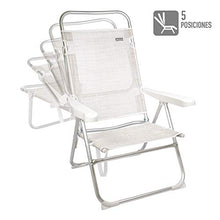 AKTIVE 53976 - Sedia Pieghevole Multiposizione Alluminio Beach 50x64x100 cm - Beige