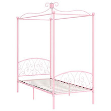 SKM Letto a Baldacchino Rosa in Metallo 100x200 cm