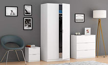 Dmora Armadio Guardaroba 2 Ante Bianco Opaco, 81 x 180 x 52 cm