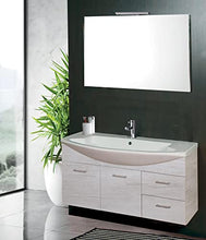 mazzoni Mobile da Bagno Sospeso 108cm Manhattan Bianco Frassinato