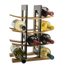 12 Bottle Bamboo Wine Rack Free Standing Wine Holder Wooden Wine Storage Modern Design Carrier 30 x 16 x 42 cm
