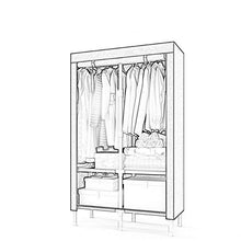 wardrobe Armadio di Stoffa, Doppio Armadio Semplice Assemblato per La Casa, Armadio Economico