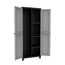 Terry, Twist Black 3680, Armadio da Esterno Interno a 2 Ante, Divisorio Verticale e 3 Ripiani. Materiale: Plastica, Dimensioni: 68x39x170 cm