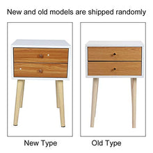 Dioche - Comodino moderno per la notte, design industriale, in legno, con 2 cassetti, 40 x 40 x 58 cm