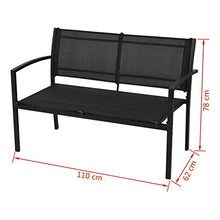 FAMIROSA Set da Pranzo da Giardino 4 pz in Textilene Nero