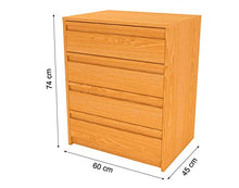Samblo Kai Cassettiera Rovere, Legno, 45 x 60 x 74 cm