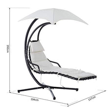 miozzi Sedia Dondolo Pensile Relax Chaise Longue di Lusso con Tettuccio Crema