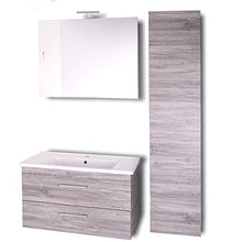 OGOMONDO Mobile da bagno sospeso Spring Cenere con Colonna specchio MADE IN ITALY