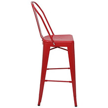 Set Tavolo con 2X sedie sgabelli da Bar HWC-A73 Metallo Rosso