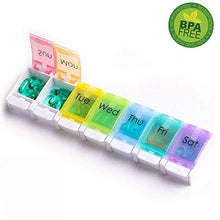 Portapillole per 7 giorni, in plastica portatile, 7 scomparti, 7 colori