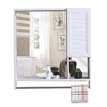 WLABCD Specchio, Bagno, a Parete, Specchio da Muro, Specchio per il Trucco, Toletta, Niture per la Casa Decorative Design Elegante Deposito Bianco Deposito con Portasciugamani
