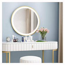 XMYS-Mirror Specchio Bagno, Specchio cosmetico a Parete, specchiera Specchio LED con Lampada, Specchio per Trucco Rotondo Specchio a Parete per WC Specchio da Bagno,d'oro,iameter65cm