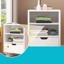 Comodino Comodino Laterale della Camera da Letto del Comodino del Comodino e Piedini di Legno Assemblea Facile e Robusta Adatto a Soggiorno e Camera da Letto (Color : White, Size : One Drawer)