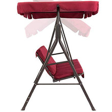 Uniquk Copertura per Sedia Un Dondolo da Terrazza 2 Pezzi/Set Sedia da Giardino Universale Antipolvere 3 Posti Copertura Esterna (Rosso)