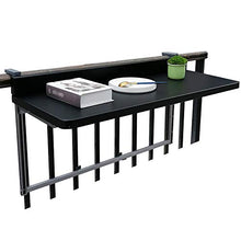 LWZ Tavolo da Esterno Pieghevole per Esterni, ringhiera Regolabile per Balcone, per Patio, Giardino, terrazza, Nero/Bianco