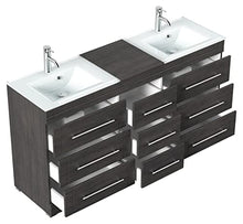 Mobile bagno a terra Vitro Modern con lavabos in vetro antracite venato