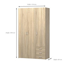Armadio 3 Ante e 3 Cassetti Laminato Rovere