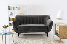 Mobilier Deco - Divano a 2 posti, in velluto, colore: Grigio Louise - Arredi Casa