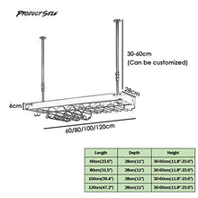 SBDLXY Portabottiglie 2 in 1 - Portabottiglie e portabottiglie in Ferro da Appendere alla Parete [Altezza 30-60 cm Regolabile] - Portabicchieri a soffitto con Cornice Nera