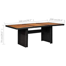 SKM Set da Pranzo da Giardino 9 pz con Cuscini in Polyrattan Nero (85.3kg)